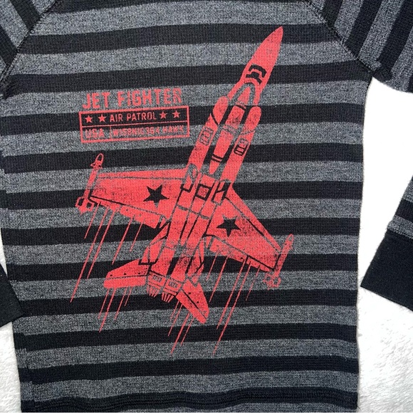 Jumping Beans Black and Gray Striped Kids Shirt - Picture 2 of 4